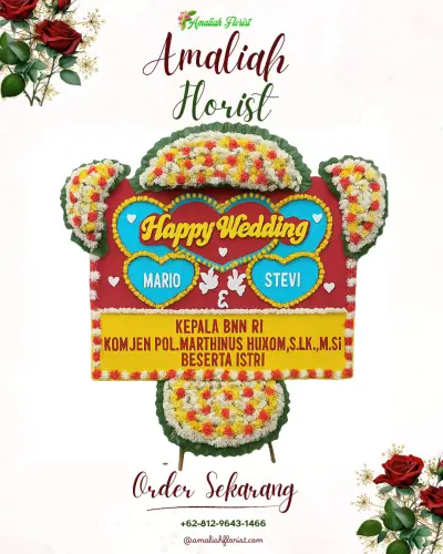 Karangan Papan Bunga Pernikahan di Sidemen